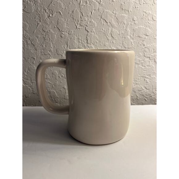 Rae Dunn PEACE Ceramic Coffee Tea Mug Cup 16 oz Large Ivory by Magenta Artisan - Picture 4 of 7